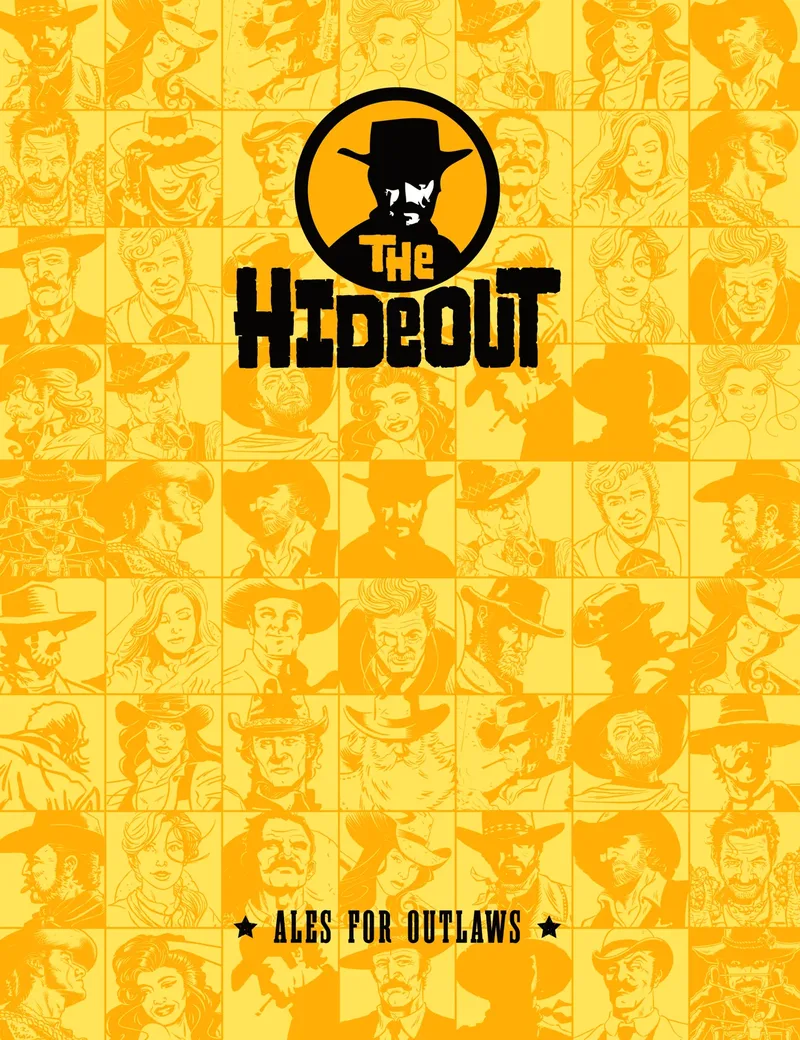 The Hideout menu cover, with the Lonerider cast.