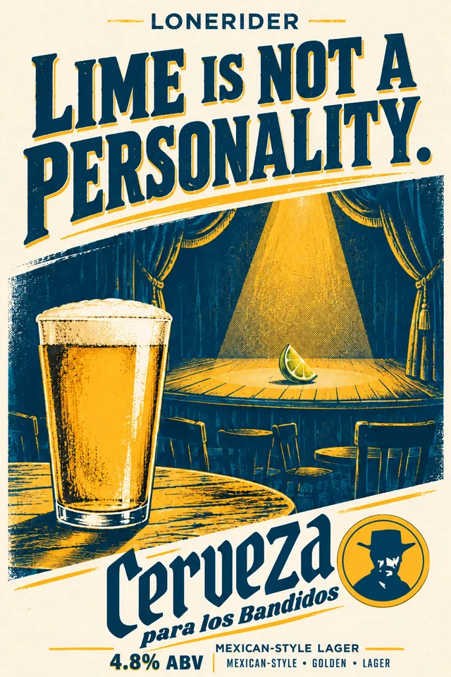 Cerveza para los Bandidos poster: Lime is not a personality.