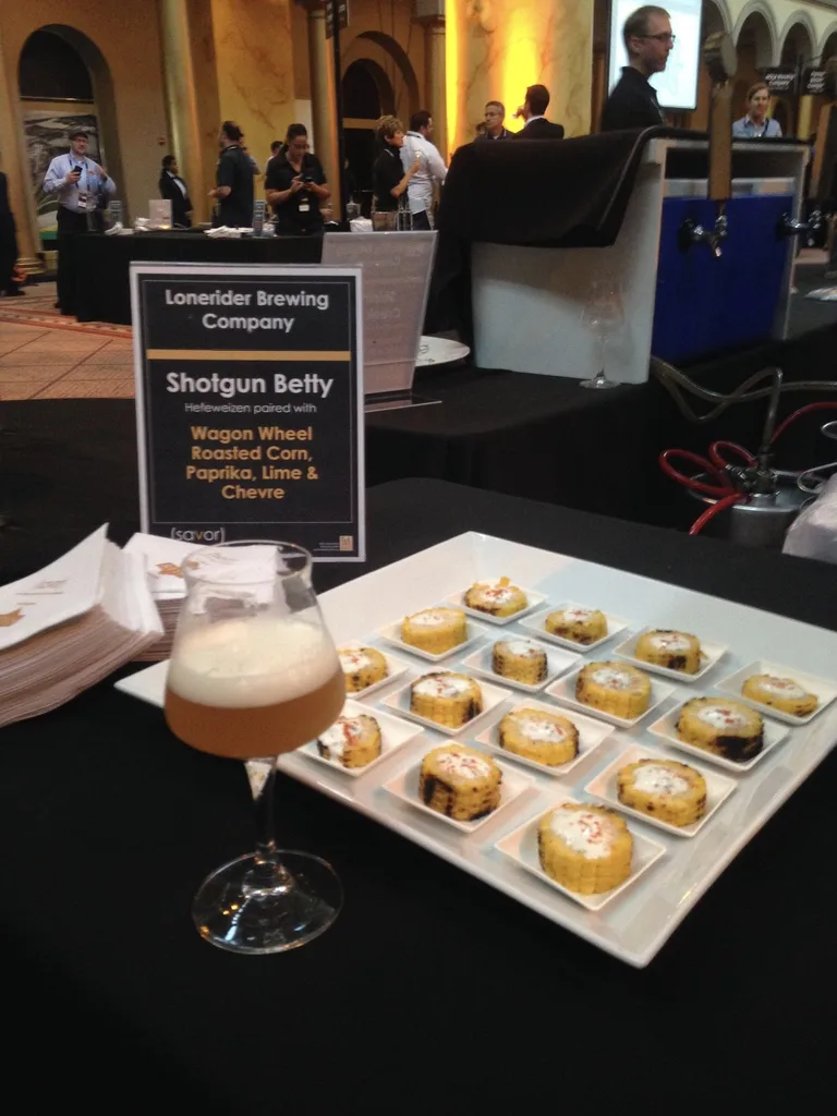 Shotgun Betty poured with roasted corn, paprika, lime and chevre at a food pairing in Washington DC