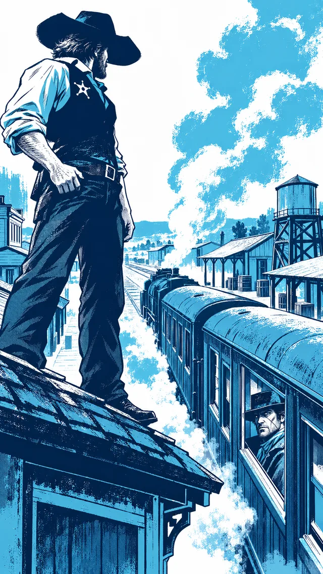 From a station rooftop, the Peacemaker watches the stranger stare out of the departing train window