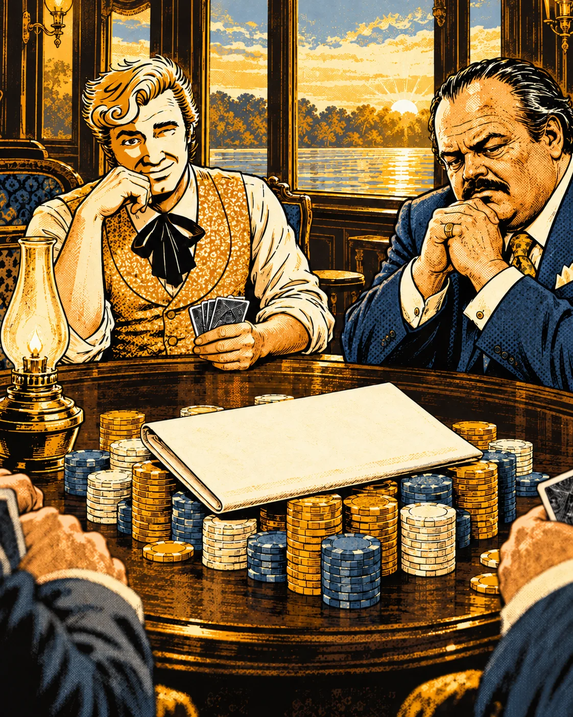 At dawn the deed lies on a mountain of chips as Pell broods and Sundance winks